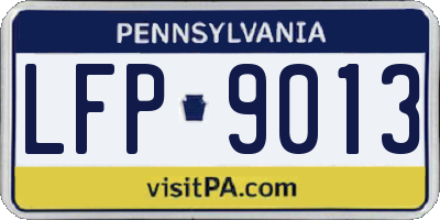 PA license plate LFP9013