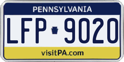 PA license plate LFP9020