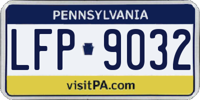 PA license plate LFP9032