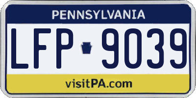 PA license plate LFP9039