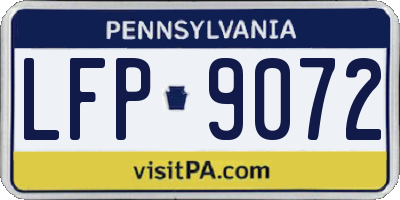 PA license plate LFP9072
