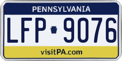 PA license plate LFP9076