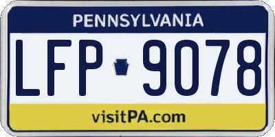 PA license plate LFP9078