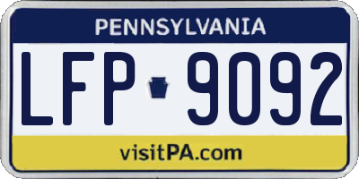 PA license plate LFP9092