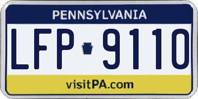 PA license plate LFP9110