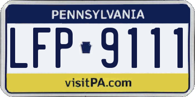PA license plate LFP9111
