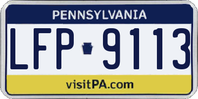 PA license plate LFP9113