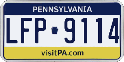 PA license plate LFP9114