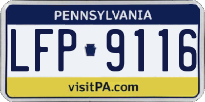 PA license plate LFP9116