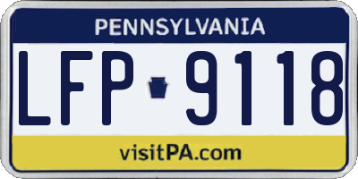PA license plate LFP9118