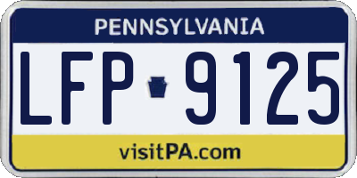 PA license plate LFP9125