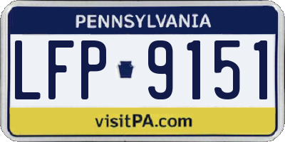 PA license plate LFP9151