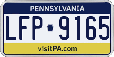 PA license plate LFP9165