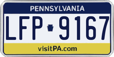 PA license plate LFP9167