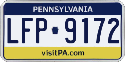 PA license plate LFP9172