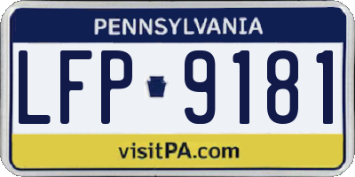 PA license plate LFP9181