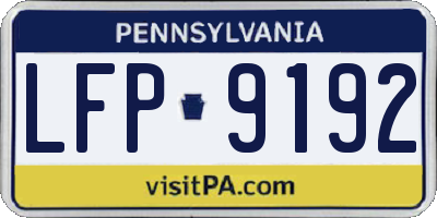 PA license plate LFP9192