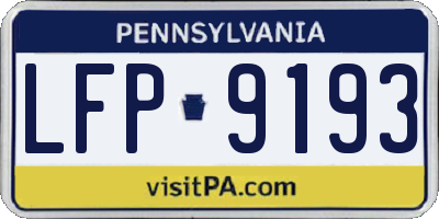 PA license plate LFP9193