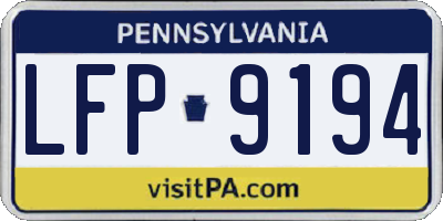 PA license plate LFP9194