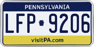 PA license plate LFP9206