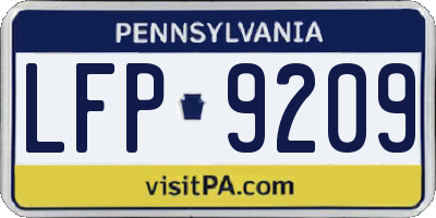 PA license plate LFP9209
