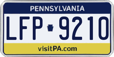 PA license plate LFP9210
