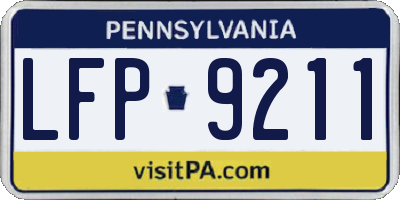 PA license plate LFP9211