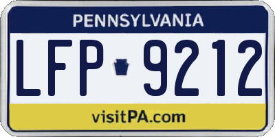 PA license plate LFP9212