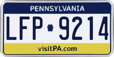 PA license plate LFP9214