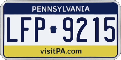 PA license plate LFP9215