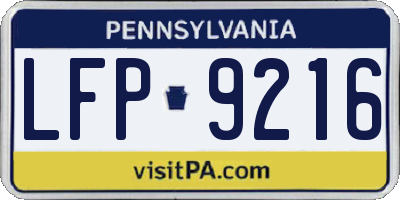 PA license plate LFP9216