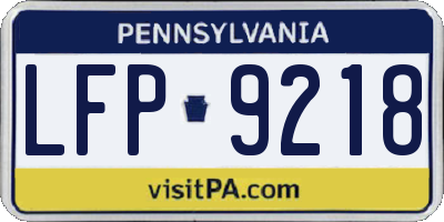 PA license plate LFP9218