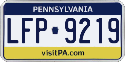 PA license plate LFP9219