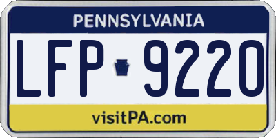 PA license plate LFP9220