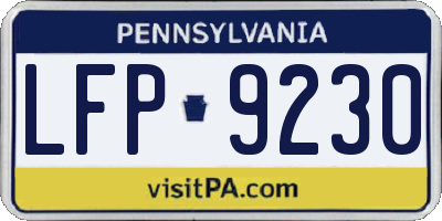 PA license plate LFP9230