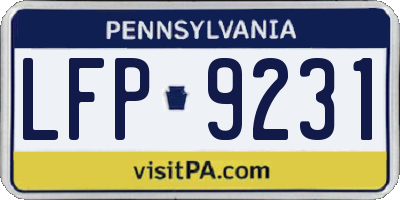 PA license plate LFP9231