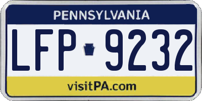 PA license plate LFP9232