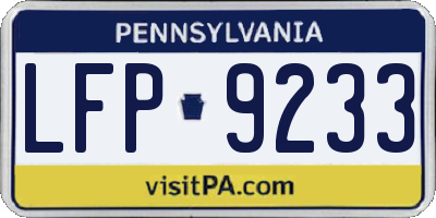 PA license plate LFP9233