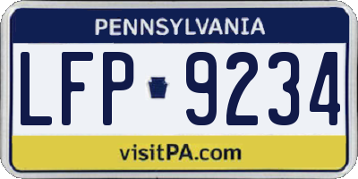 PA license plate LFP9234