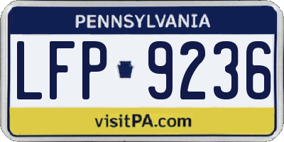 PA license plate LFP9236