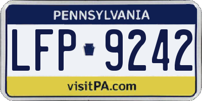 PA license plate LFP9242