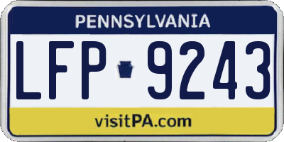 PA license plate LFP9243