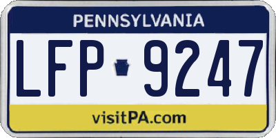 PA license plate LFP9247