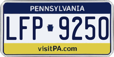 PA license plate LFP9250