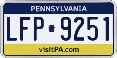 PA license plate LFP9251
