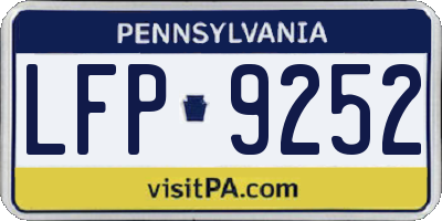 PA license plate LFP9252