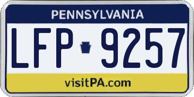 PA license plate LFP9257