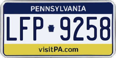 PA license plate LFP9258