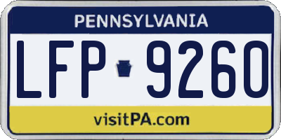 PA license plate LFP9260