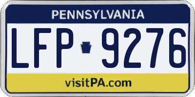 PA license plate LFP9276